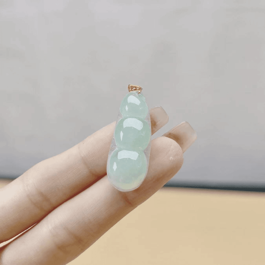 【豪哥鉴宝】天然A货翡翠豆子18K金镶嵌CYX-C16965B(多样性发一)