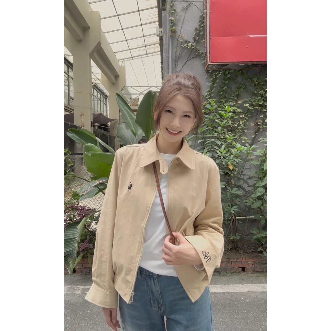 早秋春秋新款休闲气质刺绣POLO领短外套网红轻奢时尚百搭复古法式