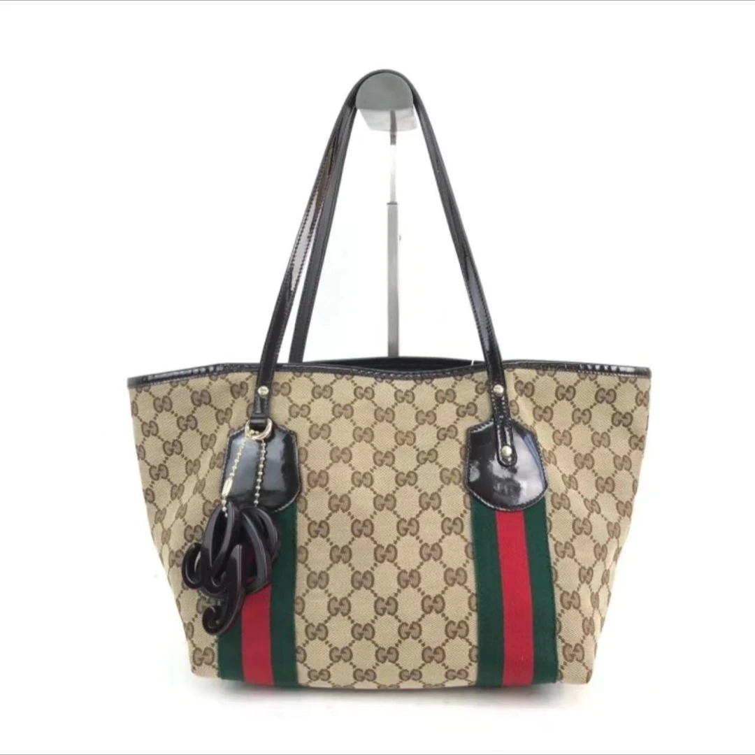 95新 GUCCI/古驰 安洁利gucci老花托特中号单肩包