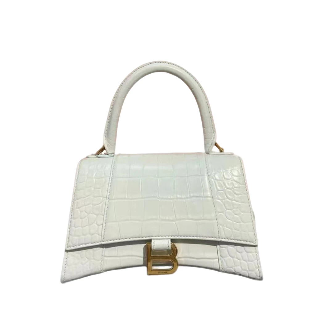 95新 Balenciaga/巴黎世家 安洁利 巴黎世家白色沙漏S号手提包