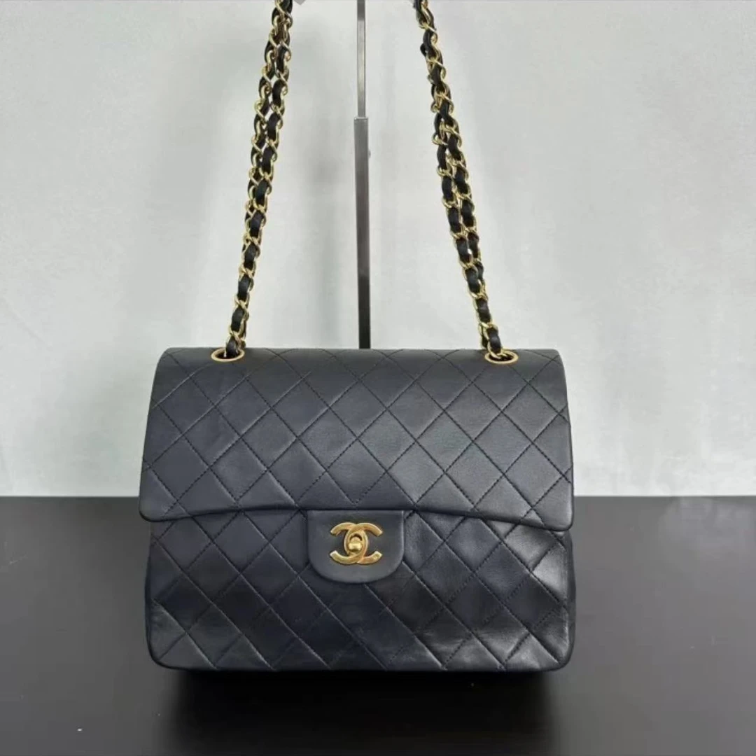 95新 Chanel/香奈儿 安洁利 香奈儿中古黑金CF 单肩包