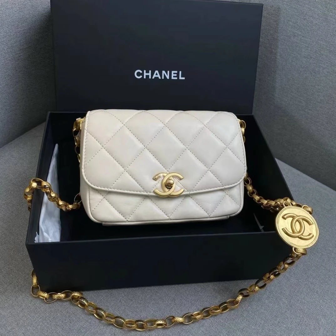 95新 Chanel/香奈儿 安洁利 香奈儿白金方胖子金币限定单肩包