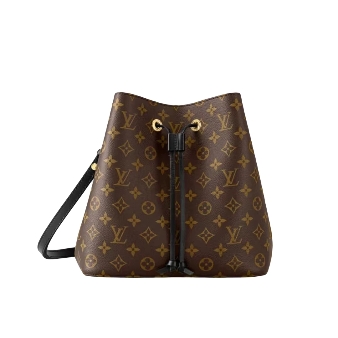 95新 LouisVuitton/路易威登 安洁利lv黑色抽绳水桶包ZB01161