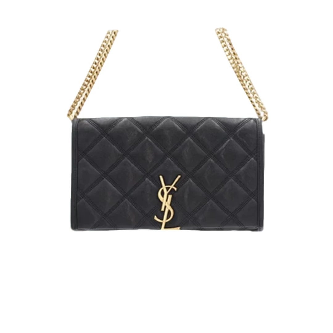 95新 YSL/圣罗兰 安洁利 圣罗兰becky黑金信链条包