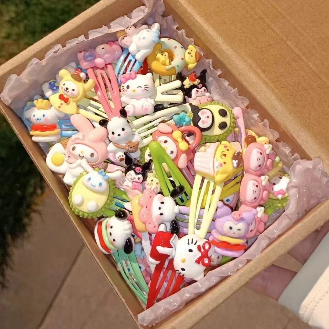 30件套可爱三鹂鸥hellokitty发夹头绳合集发圈头饰儿童卡通kt发卡