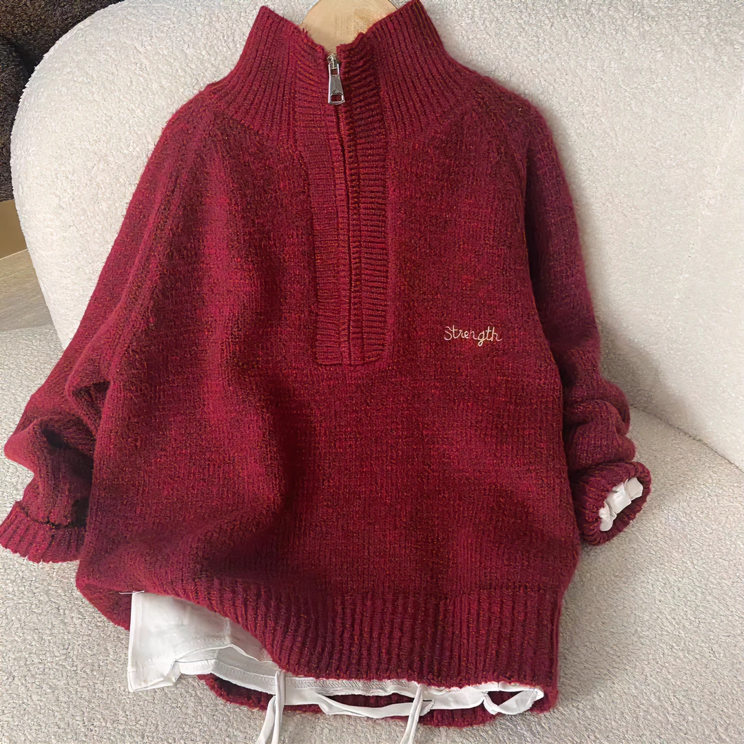 【刘刘妈家】新年款2024新款纯色儿童高领毛衣宽松休闲百搭针织衫潮