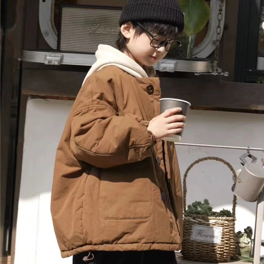 【刘刘妈家】2023新款亲子版休闲宽松保暖秋冬加绒防风圆领口棉服