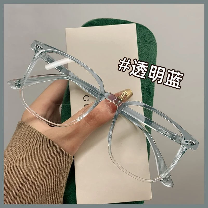 透明眼镜框女款超轻TR90近视可配度数大框显脸小防蓝光眼睛镜架男