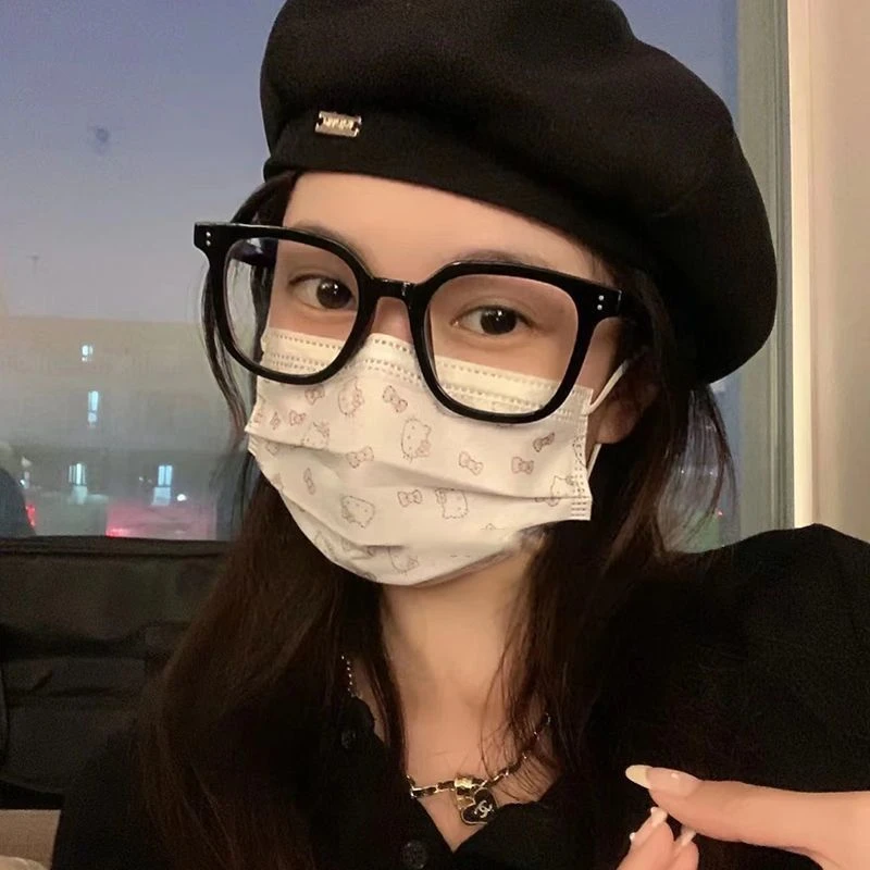 网红小红书素颜复古黑色眼镜框女大脸方形可配近视眼镜架眼镜男gm