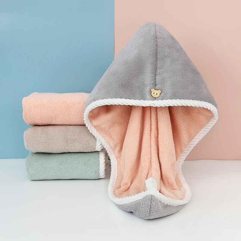 拍一发三干发帽女吸水双层加厚包头巾洗头擦头发速干可爱