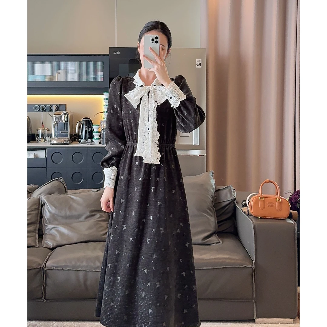 Zwinnie/詹维尼【蝴蝶结连衣裙】优雅时尚显瘦连衣裙 GZC202459