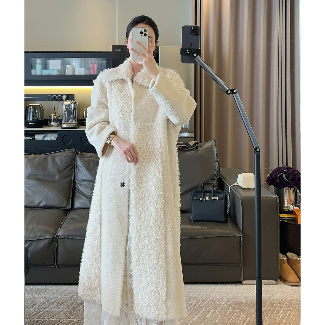 Zwinnie/詹维尼【白色拼接毛毛外套】时尚保暖慵懒外套 GXZ202406