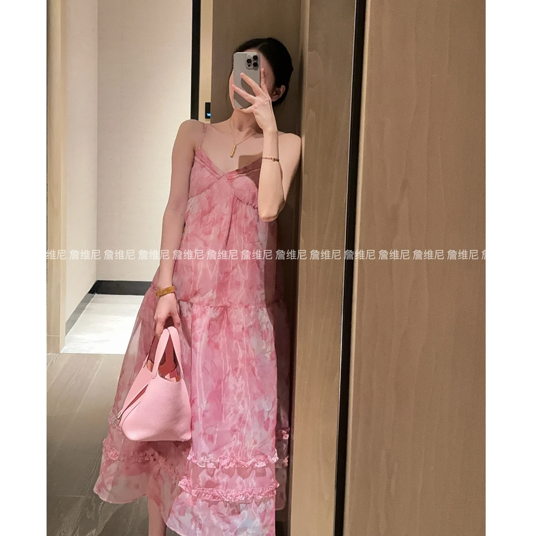 Zwinnie/詹维尼【白得发光】甜美显瘦温柔轻奢吊带裙 GYT202434