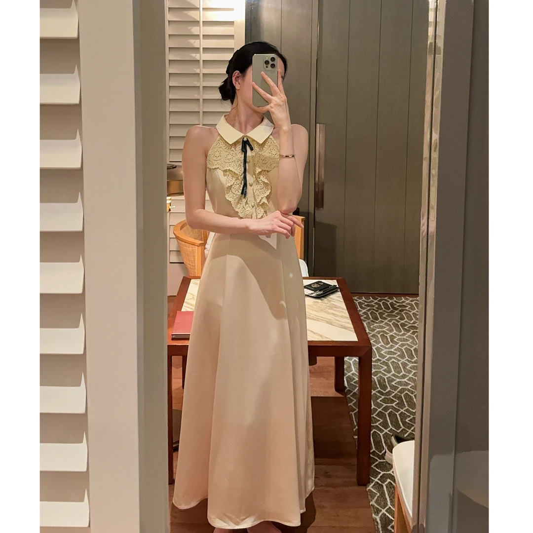 Zwinnie/詹维尼【明星挂脖裙】设计感优雅时尚显瘦裙子 GYS202460