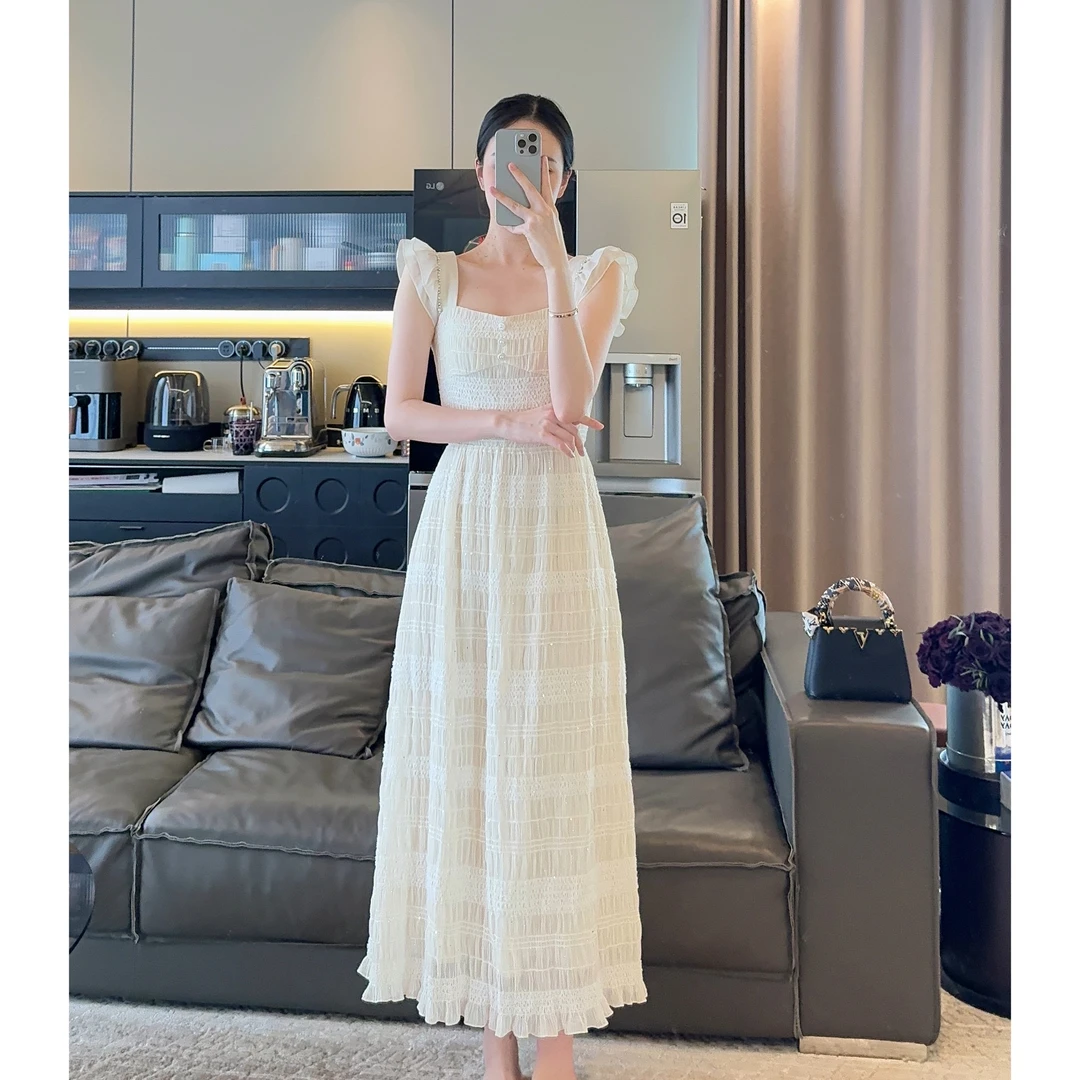 Zwinnie/詹维尼【流光白】仙气温柔少女风时尚吊带裙 GYS202462