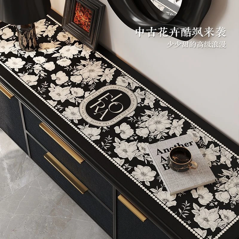 【刺玫蔷薇】法式中古风餐边柜垫电视机柜桌布免洗防油防水斗柜盖布