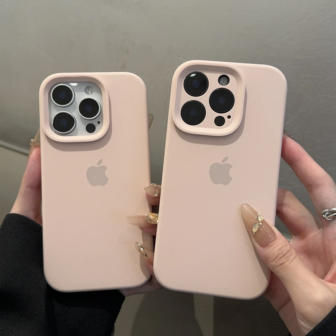 砂粉色适用苹果16promax手机壳15液态硅胶iphone14简约13纯色1211