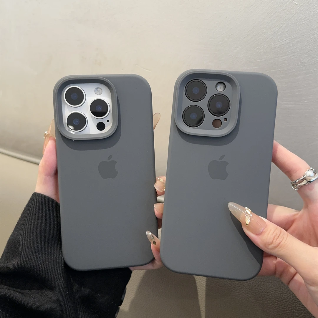 石墨色适用苹果16promax手机壳25液态硅胶iphone14简约13纯色1211