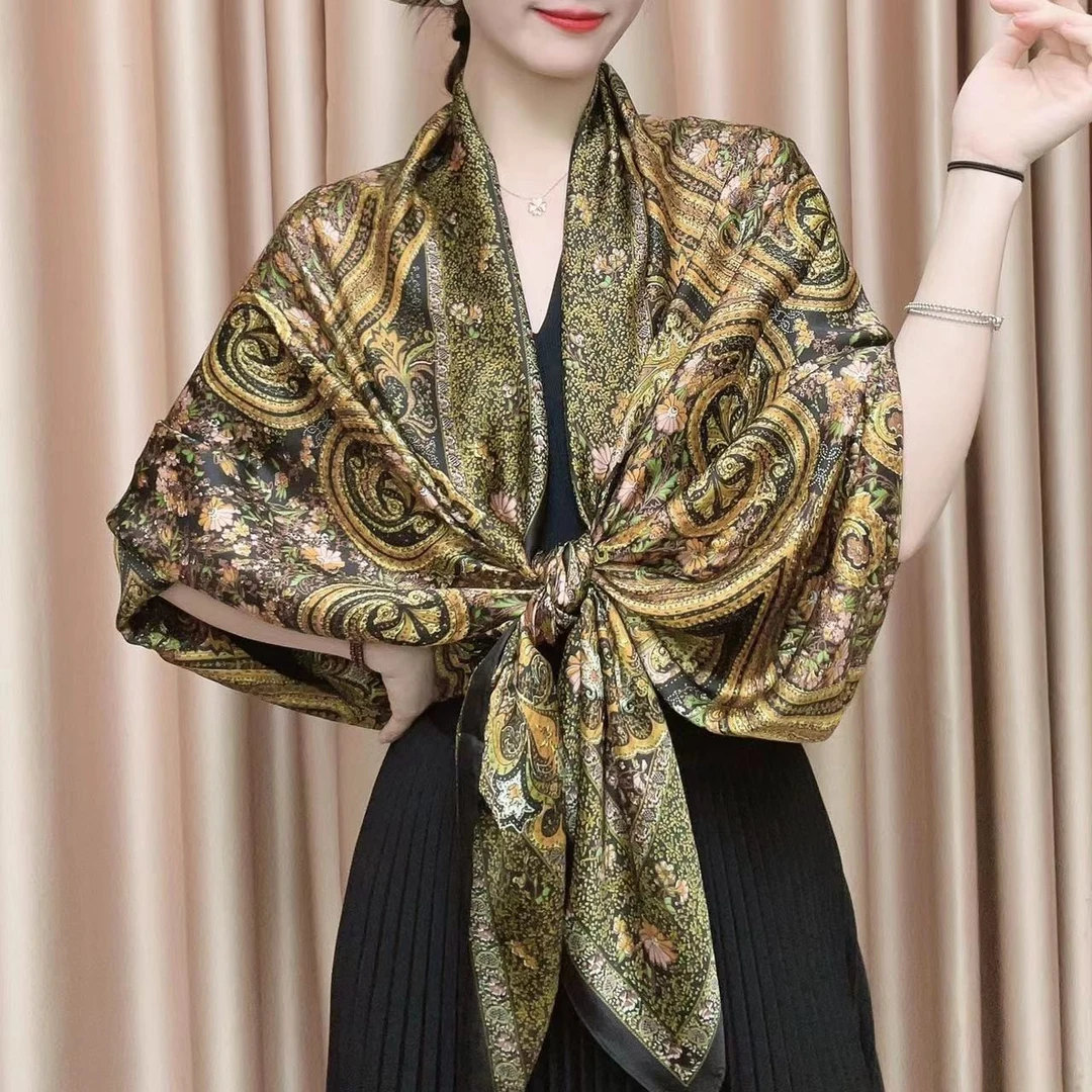 354 丽景缎85x180左右丝巾长巾