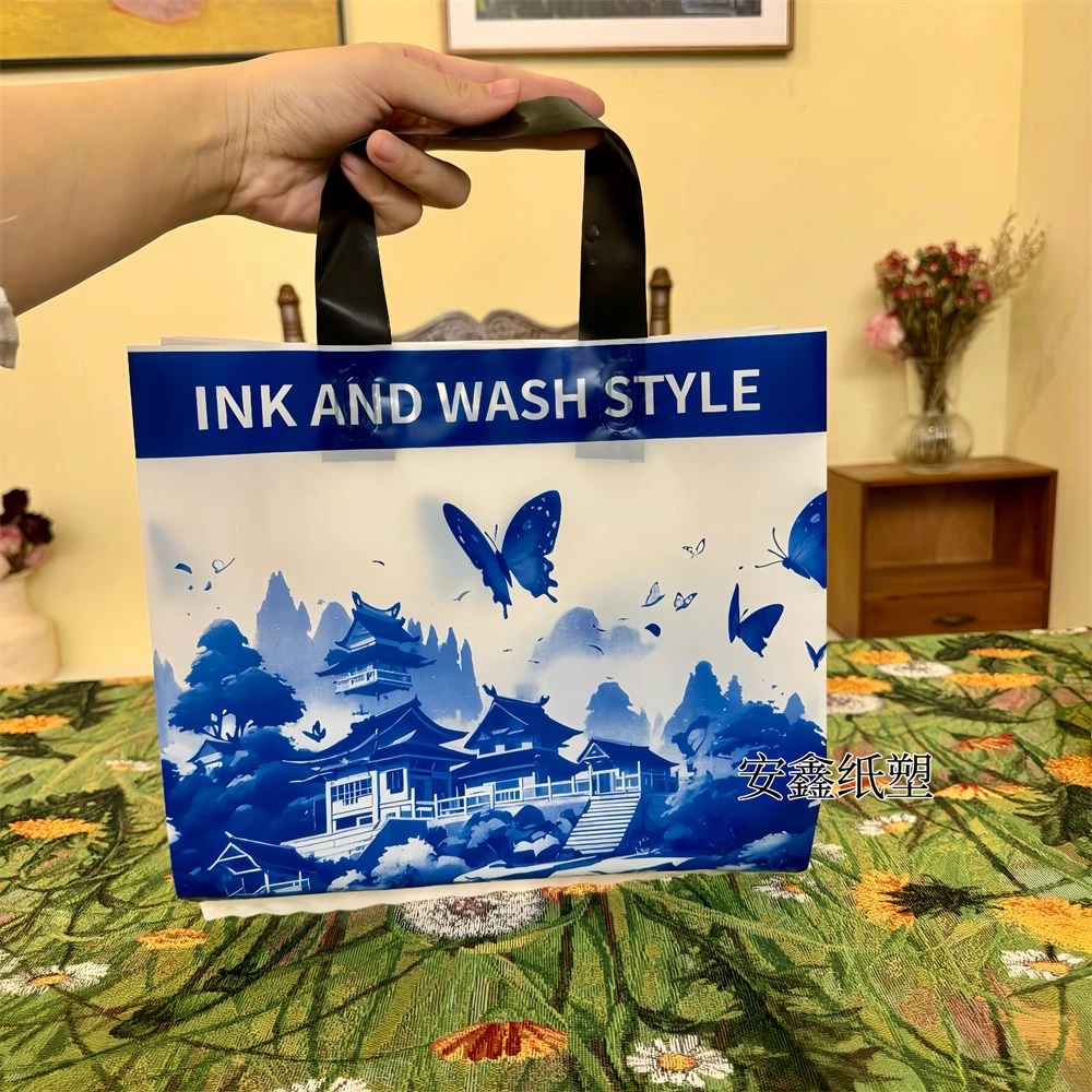 蝴蝶水墨画手提袋