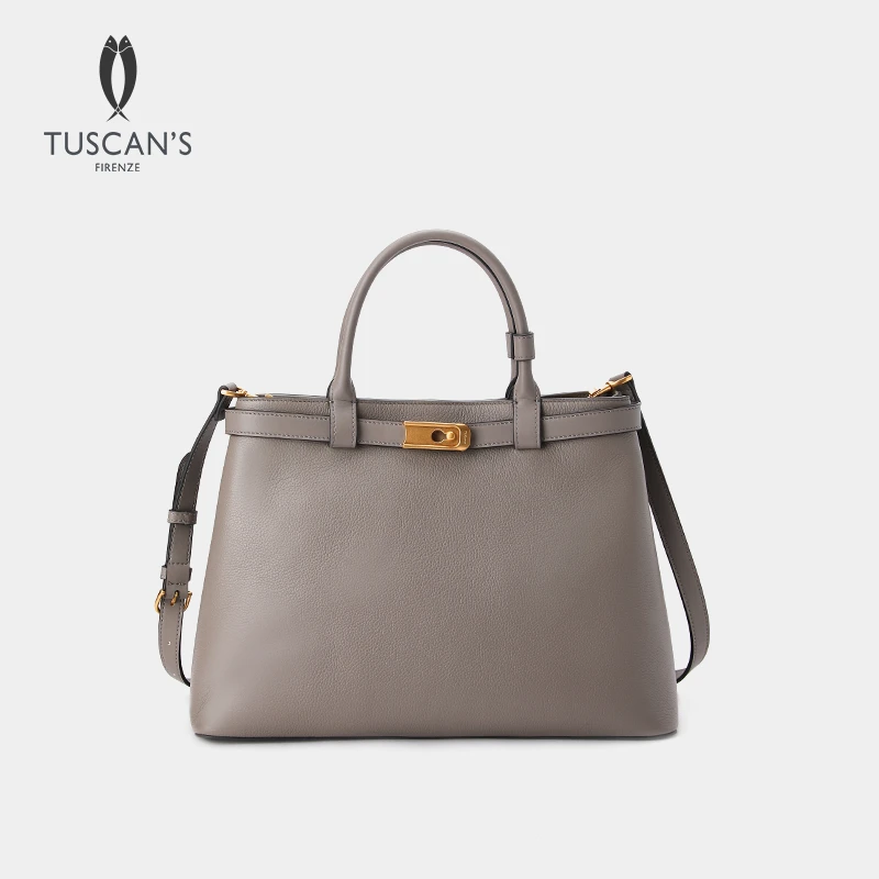 【轻奢】TUSCAN'S时代双鱼FW24可拆卸腰带荔枝纹牛皮斜跨包