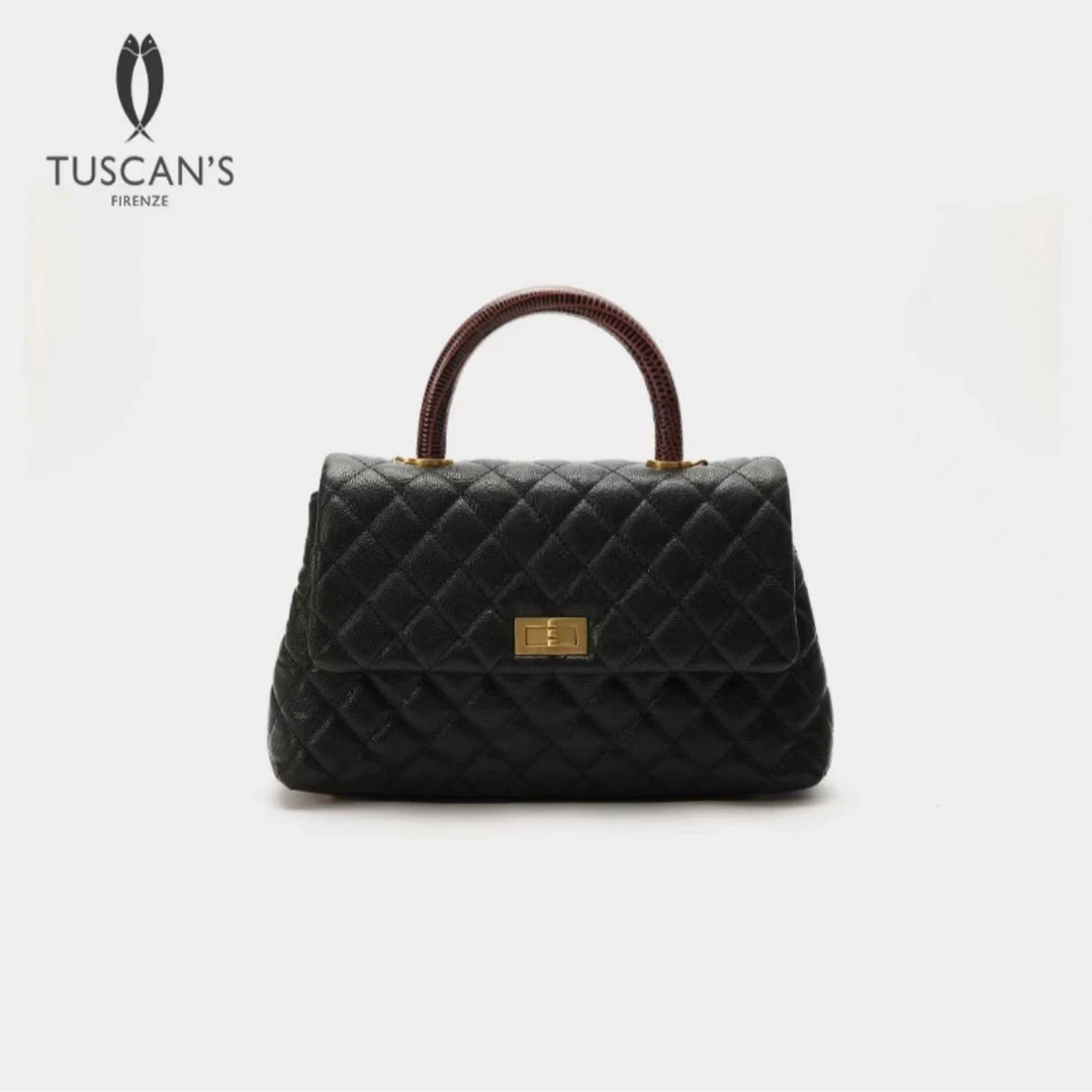 双鱼女包经典菱格小香风时尚百搭手提单肩斜跨真皮牛皮女包