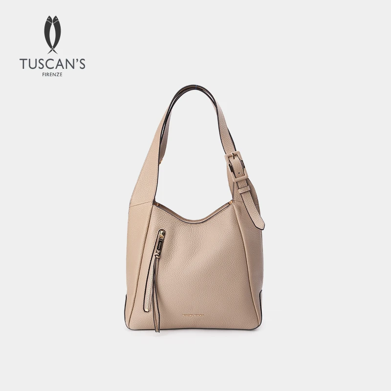 【轻奢】TUSCAN'S时代双鱼FW24侧拉链牛皮单肩包