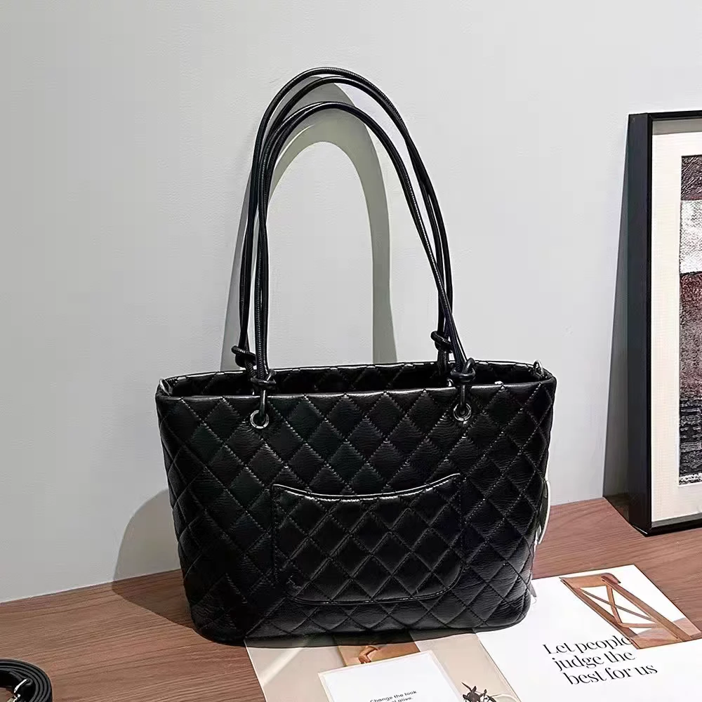 香风手提包vintage菱格新款康鹏中古保龄球枕头托特单肩斜挎时尚