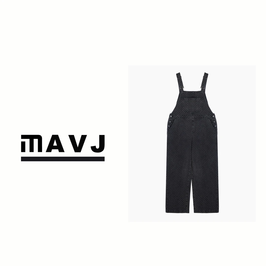 秋季小波点宽松直筒休闲背带裤BDK8954-D