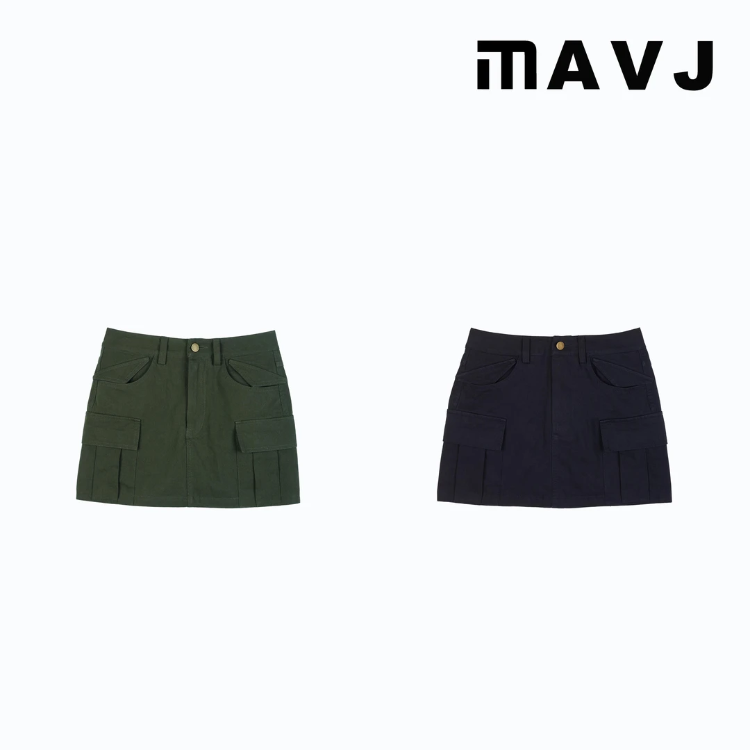 夏季全棉工装酷帅设计感高腰百搭半身裙QZ8761