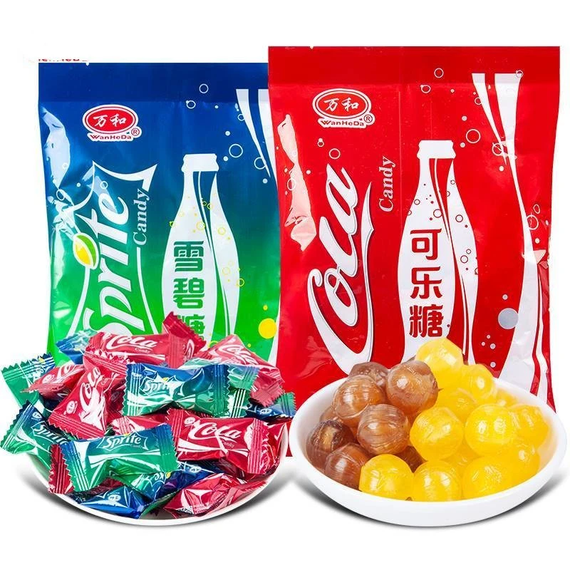 可乐雪碧汽水味硬糖柠檬味糖可乐味糖酒店招待零食婚礼喜糖果年货
