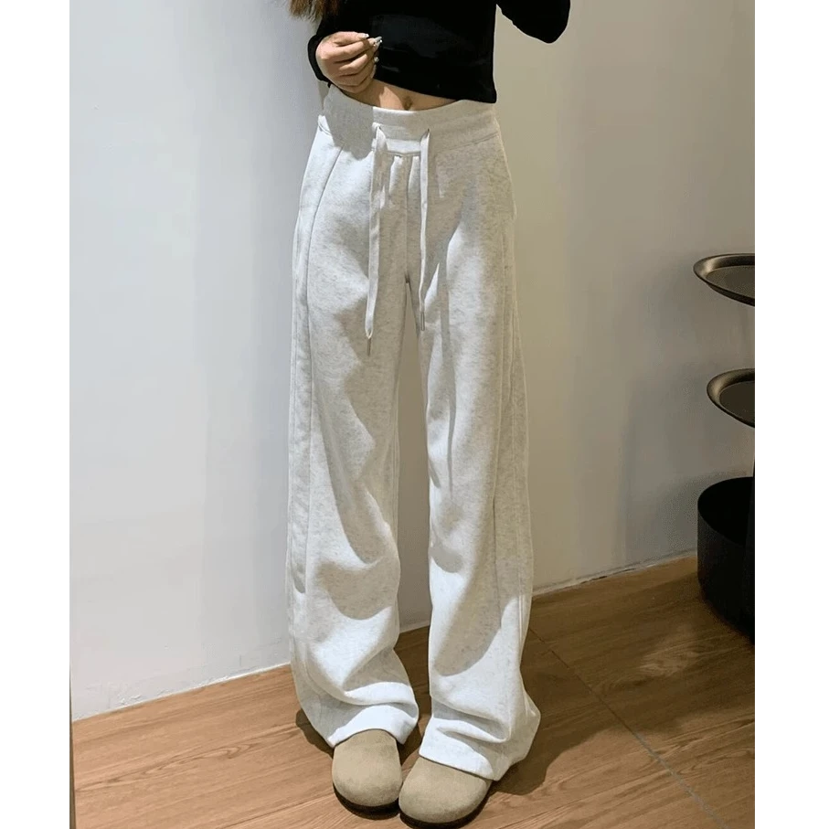 2025新款春秋薄款阔腿运动裤女卫裤直筒窄版香蕉裤休闲裤高腰裤子