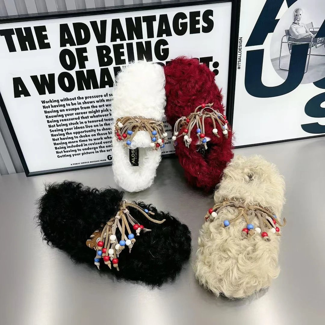 新客立减十元2024新款女瓢鞋防滑耐磨超软时尚透气加厚加绒保暖