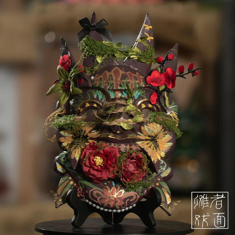 傩者戏面l鲜花朵朵傩戏面具270*170mm高精树脂版本（新款）