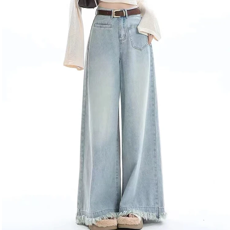 9-9-3品退拉黑【孤品微瑕】牛仔长裤女百搭显瘦复古春秋高腰夏雪