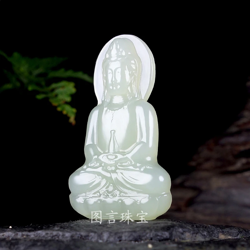 天然和田玉手工大观音吊坠双手抱瓶颈饰立体挂件多样性发拍一发一