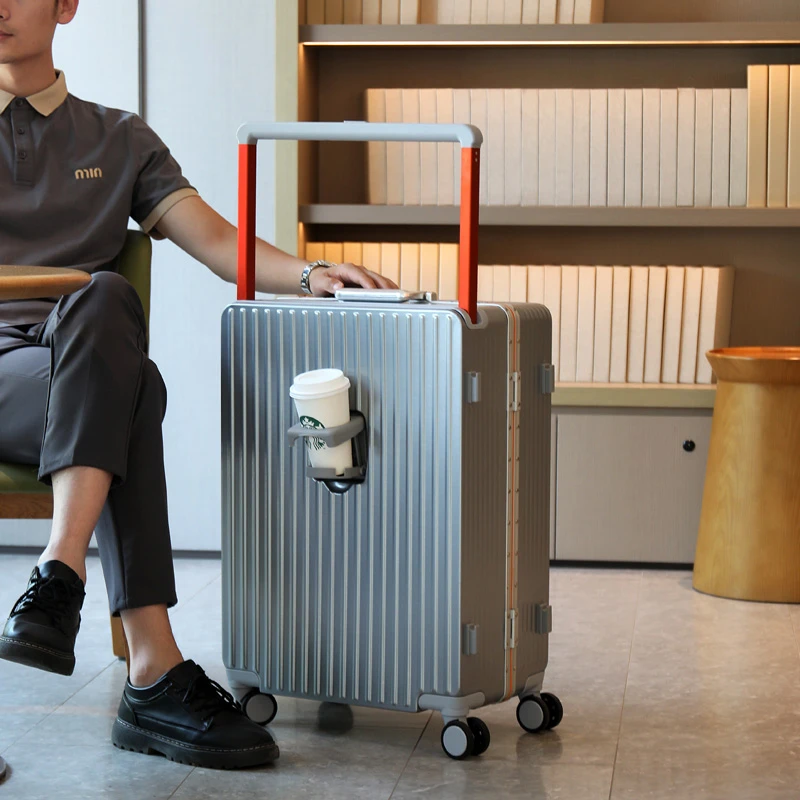 游百路宽拉杆行李箱铝框拉杆箱男女多功能旅行箱学生密码箱登机箱