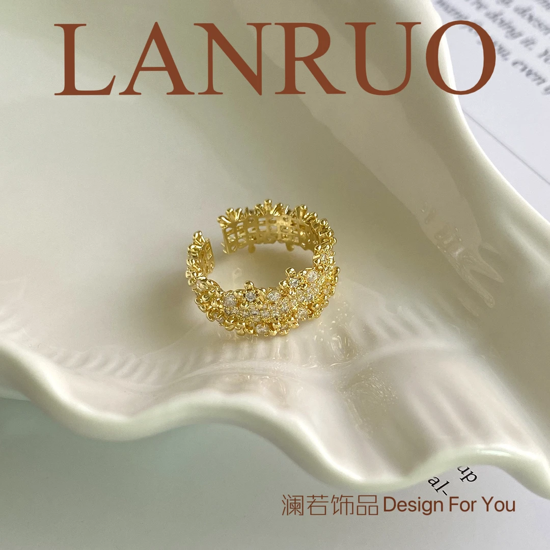 铜合金戒指 LanRou【星河】时尚个性时尚轻奢戒指JZ001