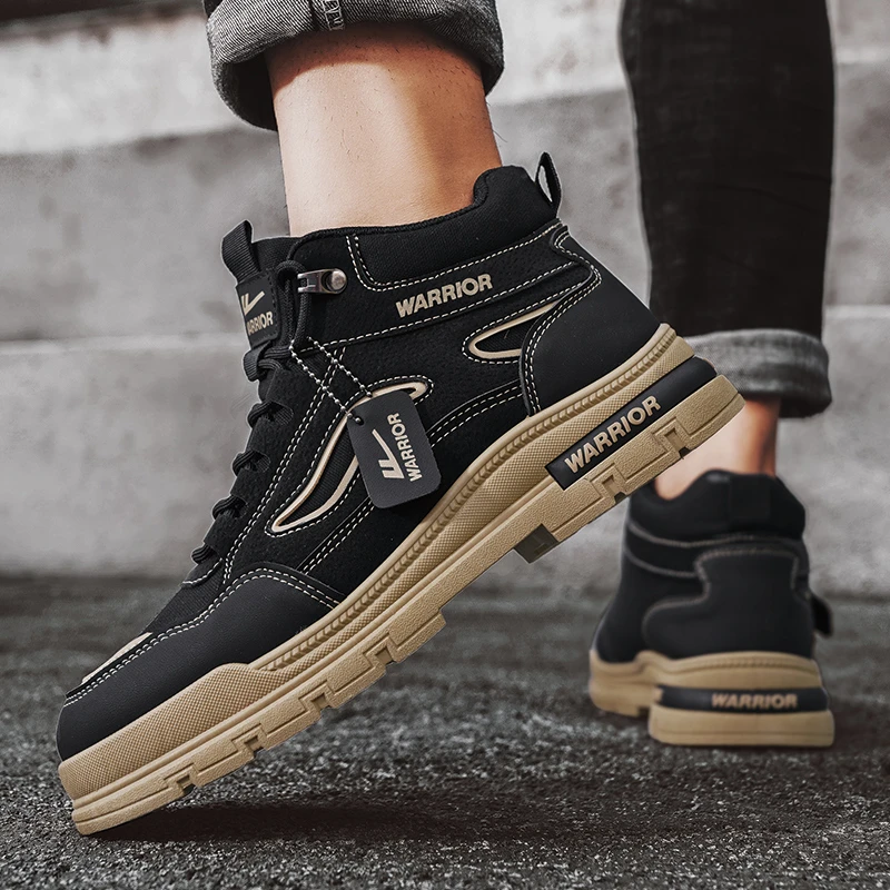 回力时尚劳保男鞋秋季爆款防滑防水百搭耐磨工装简约马丁登山板鞋