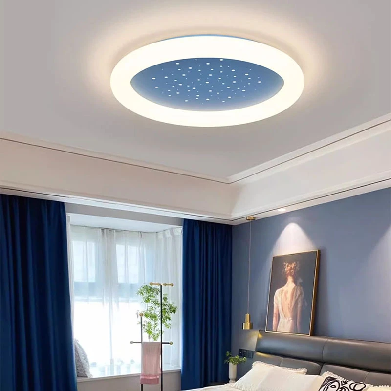 北欧圆形满天星卧室灯房间led吸顶灯具简约现代护眼灯儿童房间灯