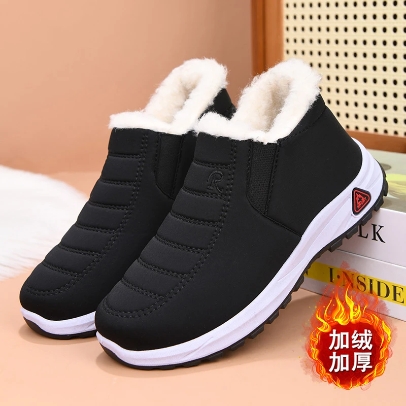 冬季老北京布鞋女士棉鞋加绒加厚保暖高帮防滑老人棉鞋老太太棉靴