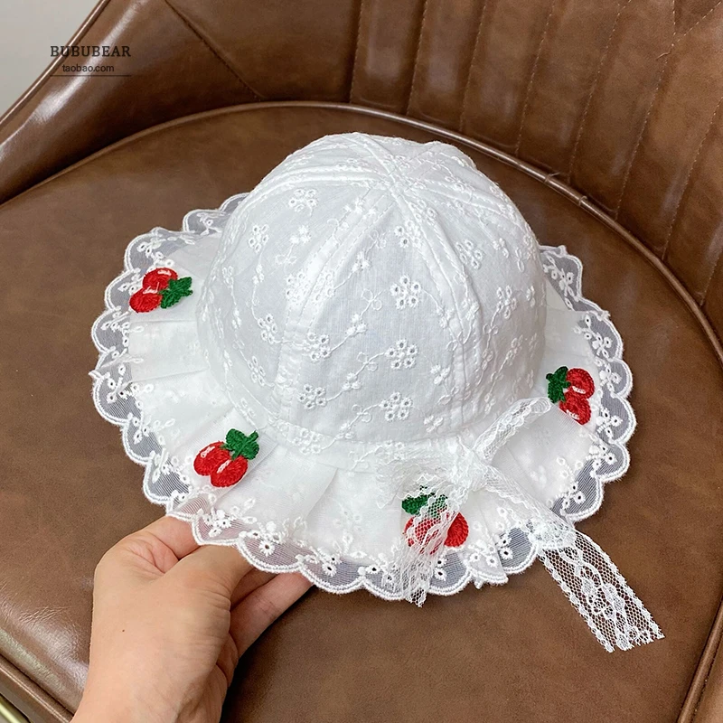 女宝宝帽子婴儿春秋季公主纯棉渔夫帽婴幼儿夏天可调节防晒太阳帽