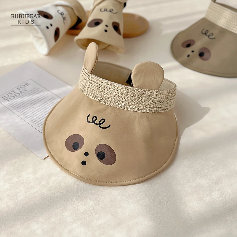 儿童帽子夏季薄款遮阳防晒帽宝宝夏天大帽檐太阳帽男女童空顶凉帽