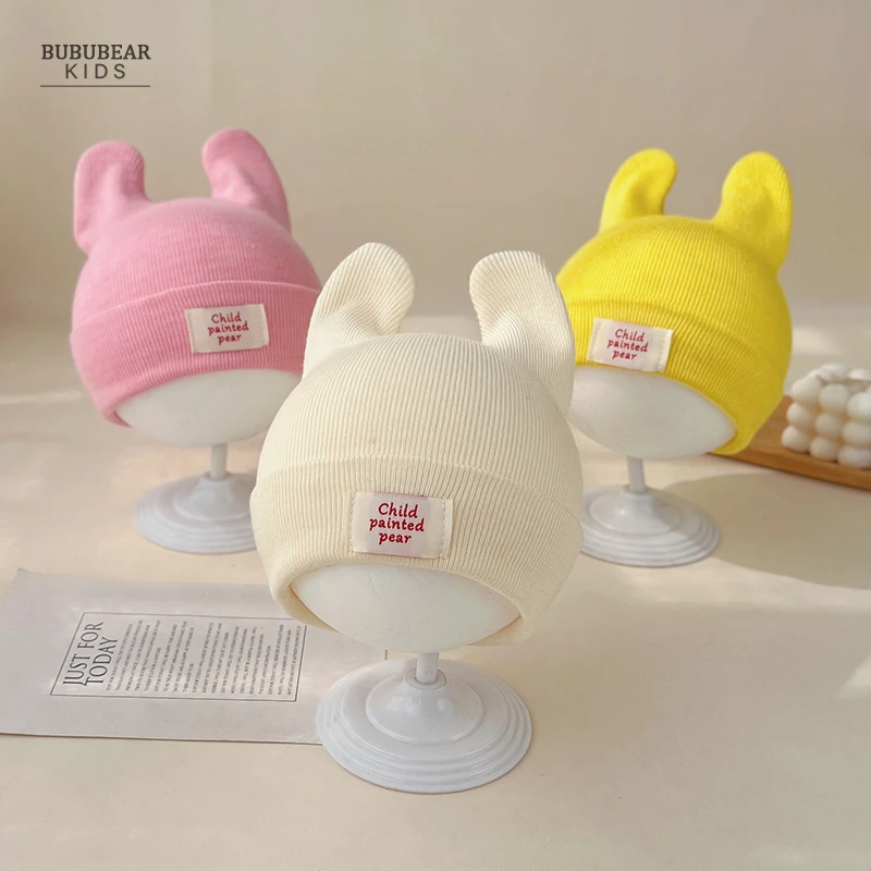 婴儿帽子秋冬韩版针织帽男女宝宝百搭套头帽婴幼儿冬季外出毛线帽
