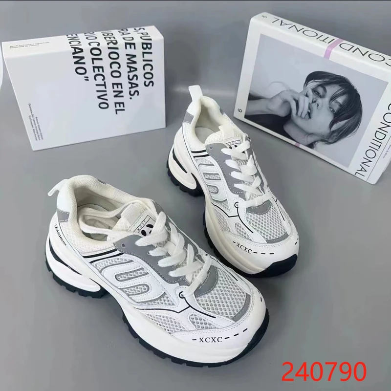 2024新款简约舒适拼色网面老爹鞋240790