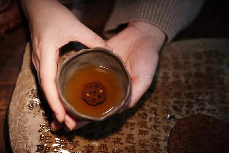 张月手工新款主人杯莲座芙蓉茶具茶杯复古家用纯手工