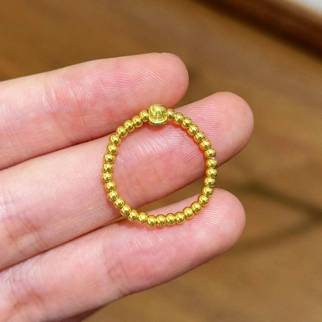 阿宏足金999猫眼金珠配件精美百搭#00056
