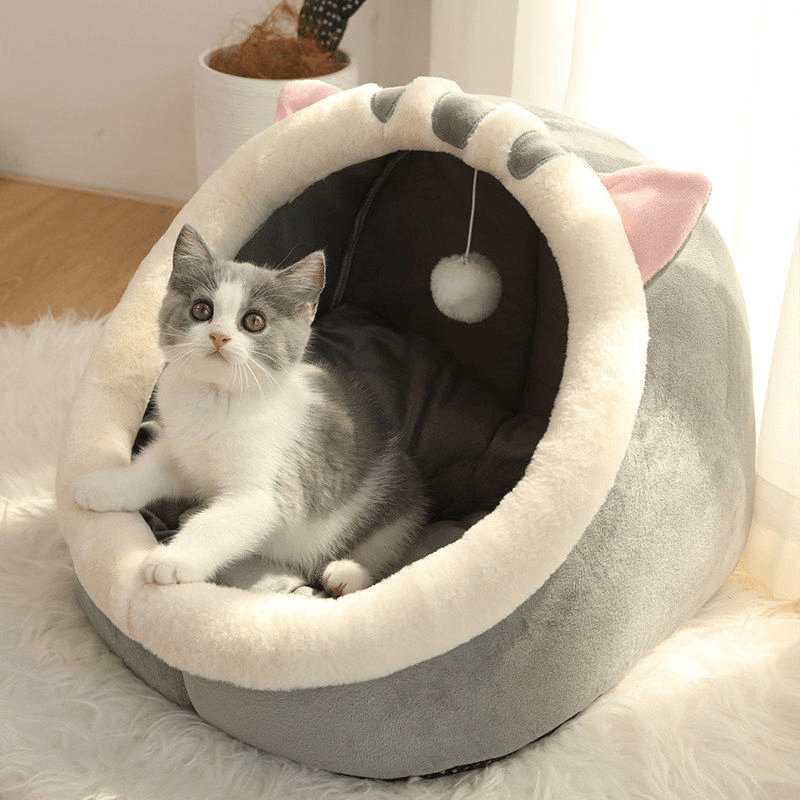 四季通用猫窝狗窝房子别墅居家封闭式猫屋冬季保暖狗窝床宠物玩具