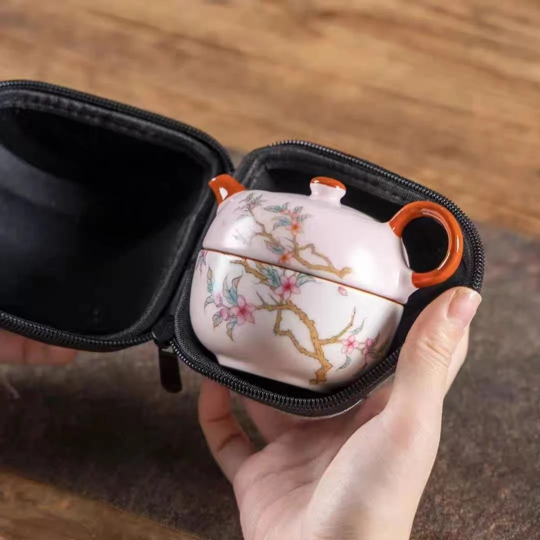 FC-37汝窑开片一壶一杯户外茶具泡茶便携式全套客杯旅行功夫套装