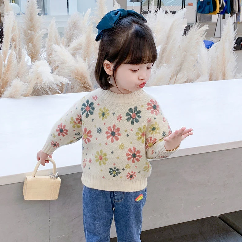 【双12活动】女童毛衣冬装2023新款儿童洋气小童加绒加厚秋冬女宝